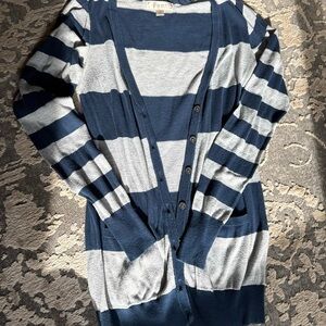 Decree Navy and Gray Striped Cardigan